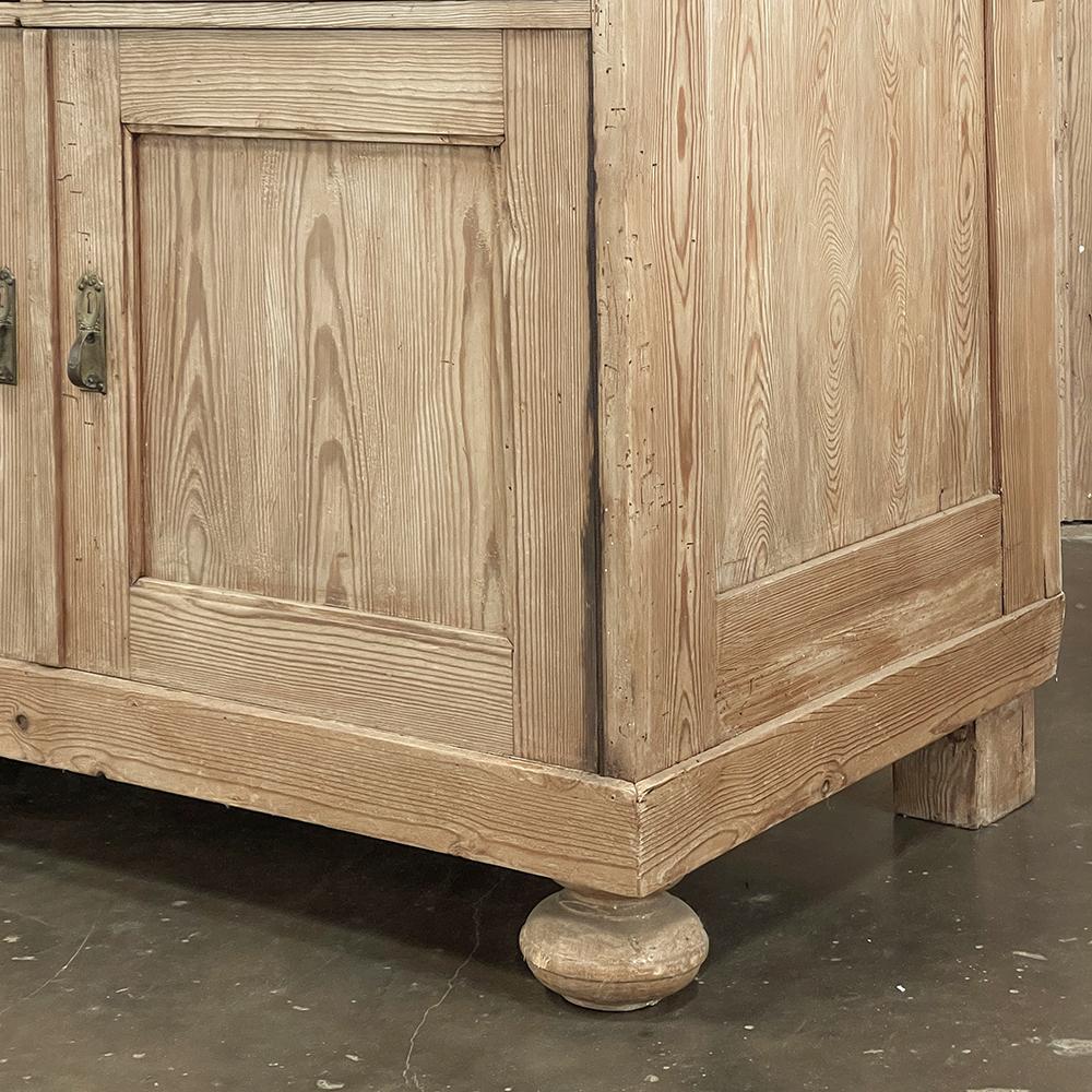 Antique Rustic French Buffet ~ Credenza in Stripped Pine 10