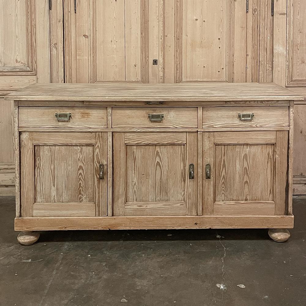 Art Nouveau Antique Rustic French Buffet ~ Credenza in Stripped Pine