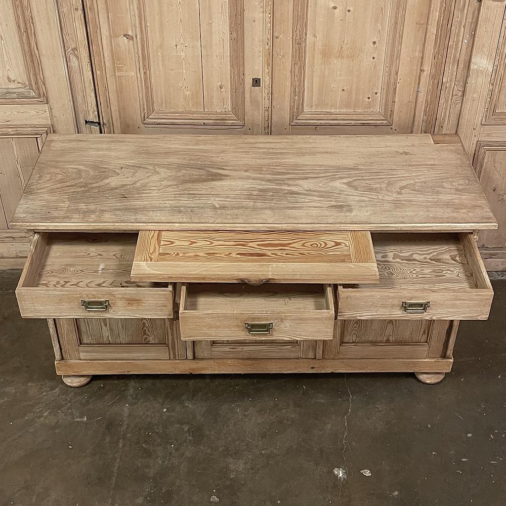 Hand-Crafted Antique Rustic French Buffet ~ Credenza in Stripped Pine