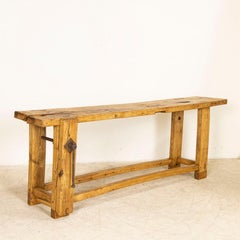 Antique Rustic French Carpenter's Work Table Workbench Console Table