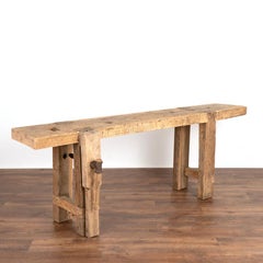 Antique Rustic French Carpenter's Work Table Workbench Console Table