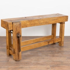 Antique Rustic French Carpenter's Workbench Console Table