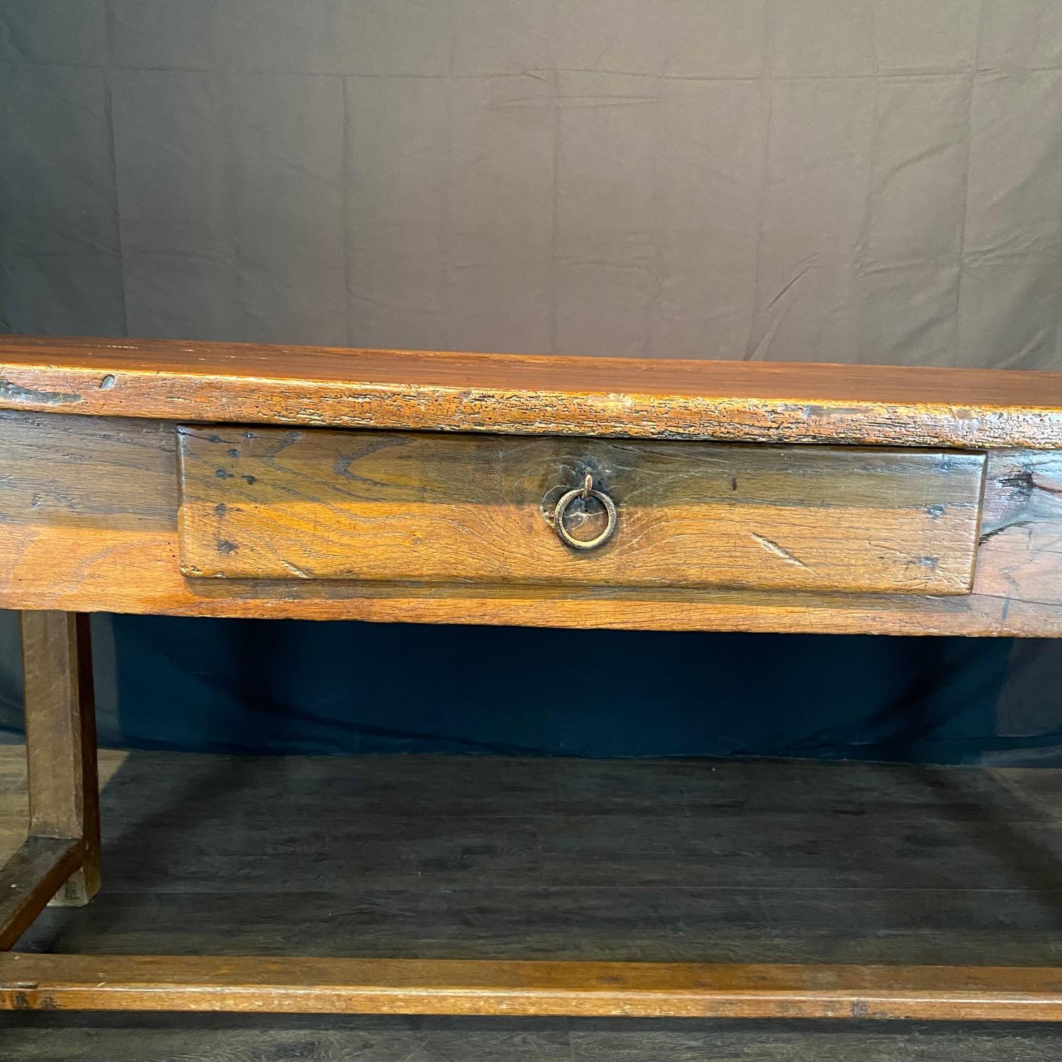 Provincial français Antique Rustic French Farmhouse Oak Dining Table en vente