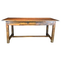 Antique Rustic French Farmhouse Oak Dining Table