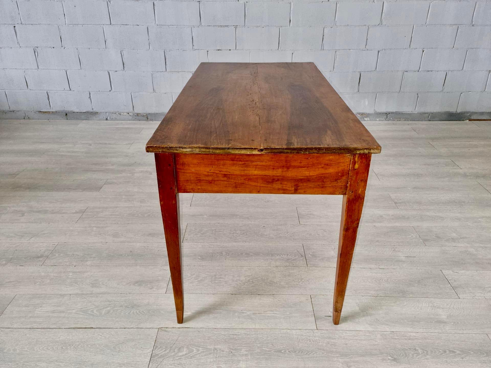 Walnut Antique Rustic French Provincial Kitchen Table or Side Table