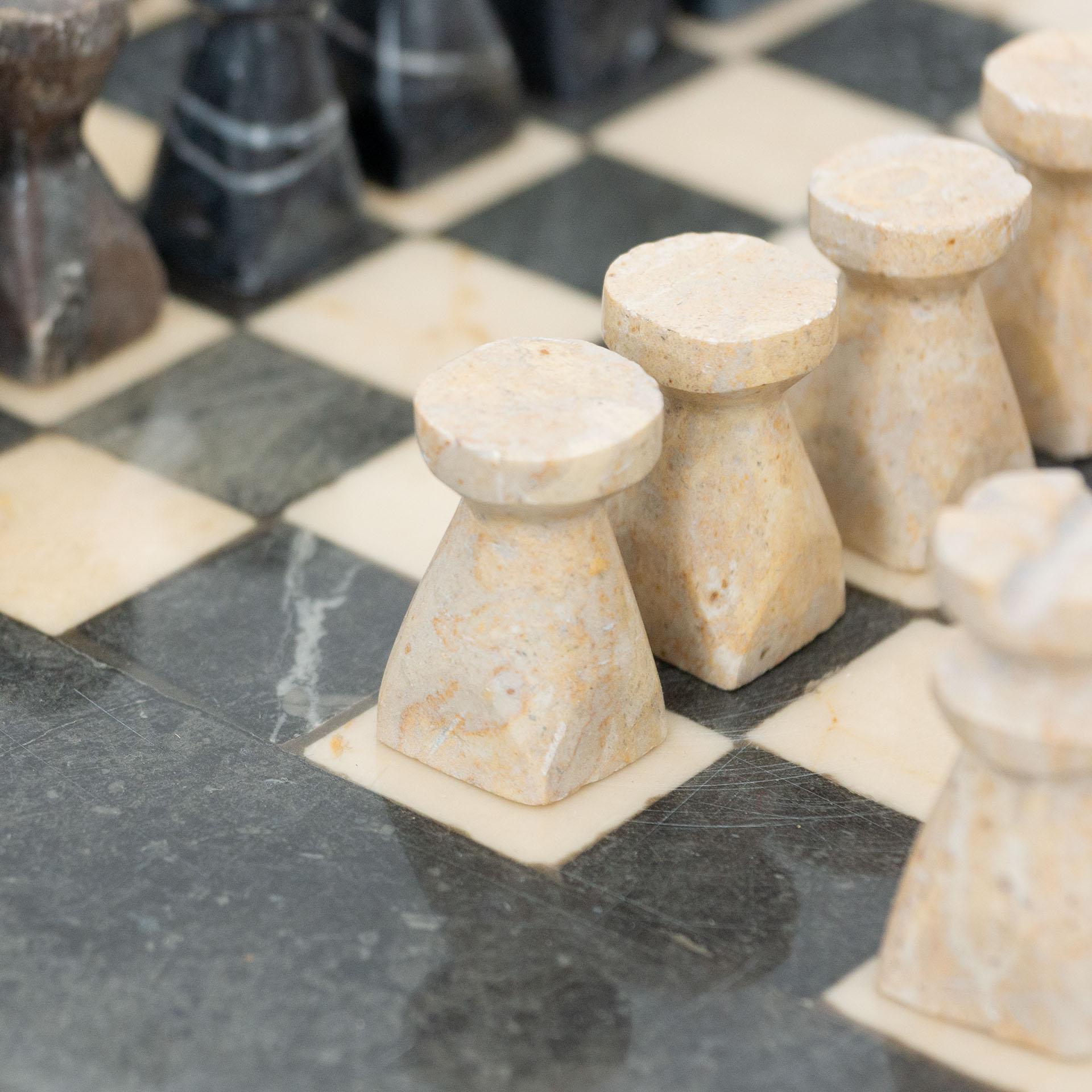 Antique Rustic French Stone Chess, circa 1940 6