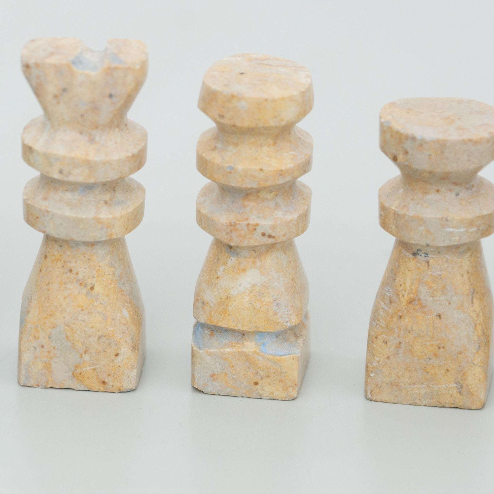 Antique Rustic French Stone Chess, circa 1940 12