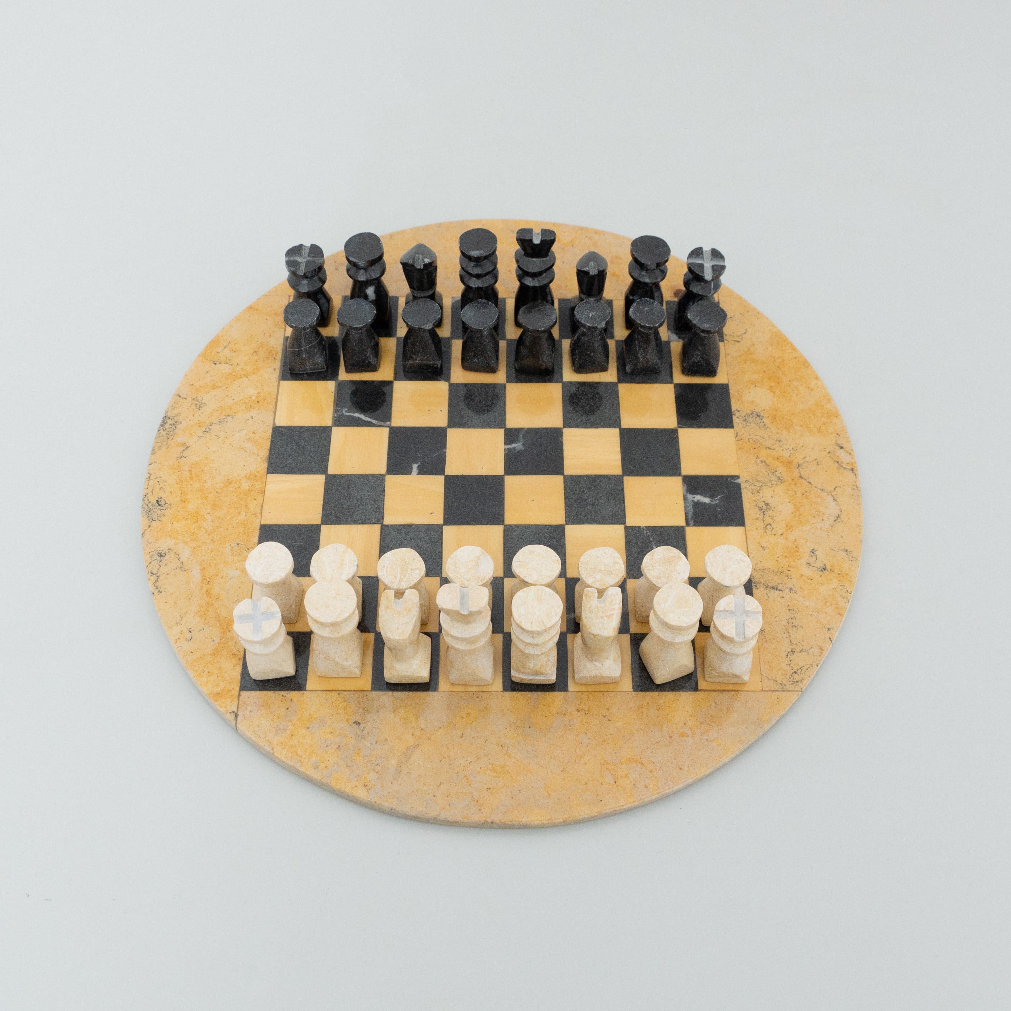 Mid-20th Century Antique Rustic French Stone Chess, circa 1940