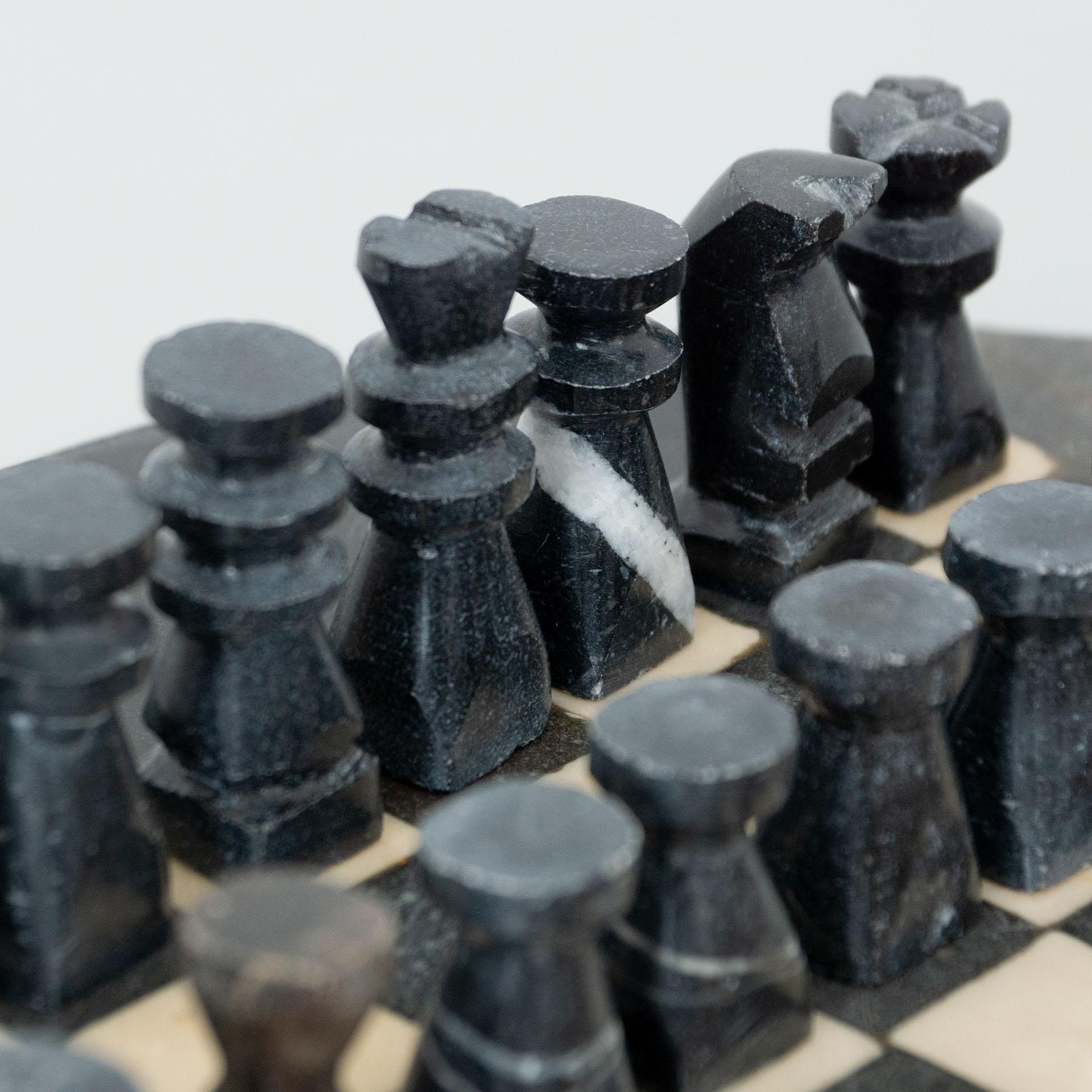 Antique Rustic French Stone Chess, circa 1940 1