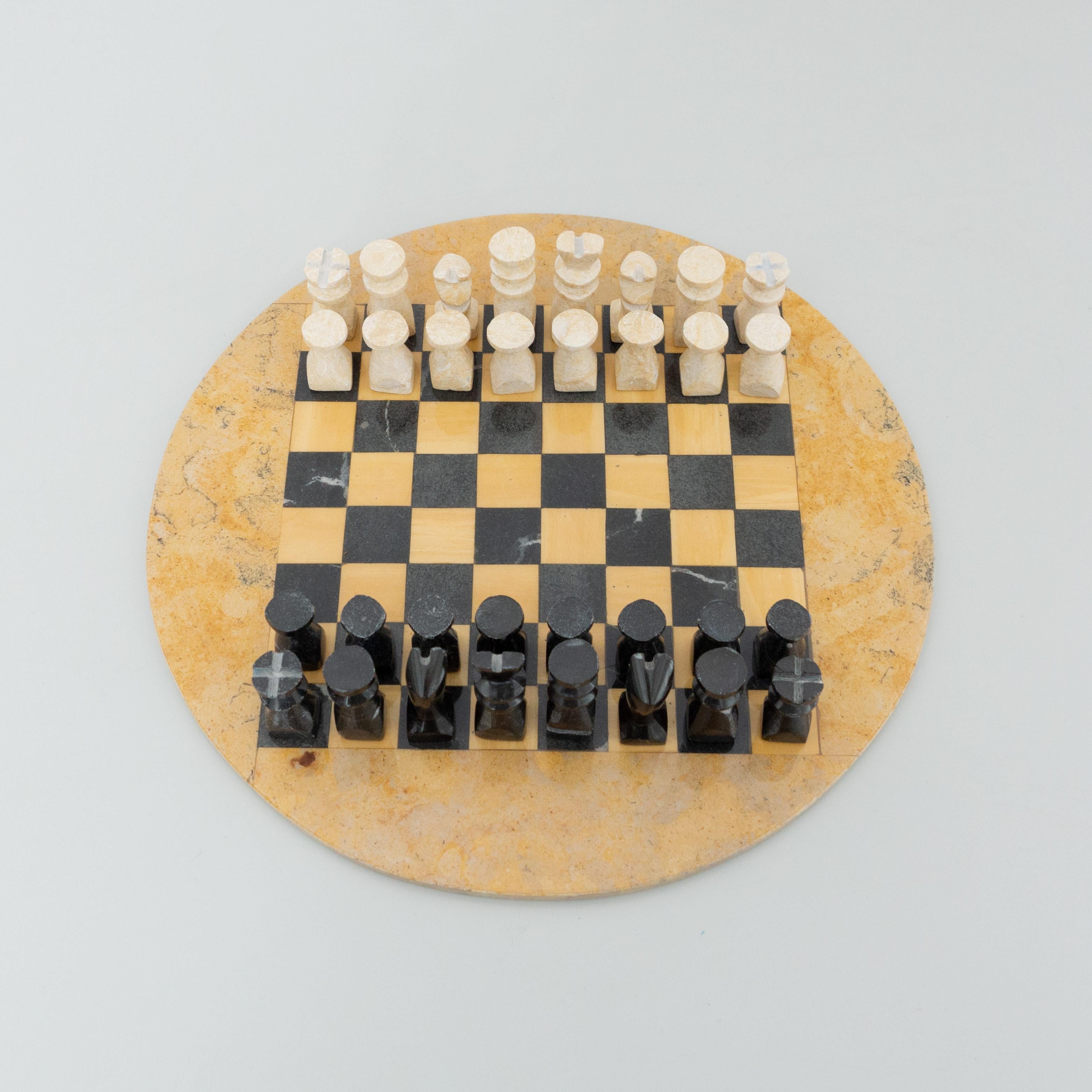 Antique Rustic French Stone Chess, circa 1940 1