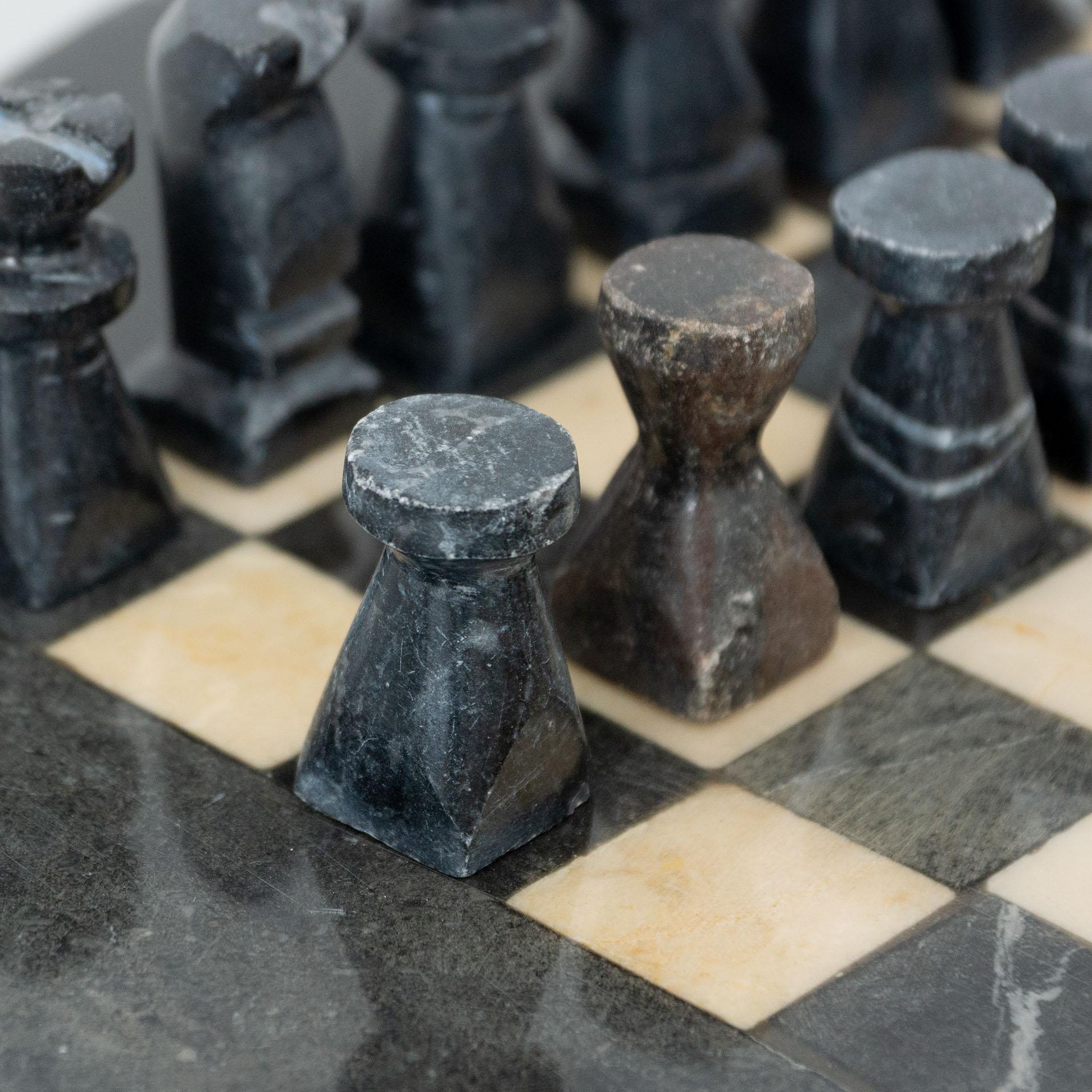 Antique Rustic French Stone Chess, circa 1940 2