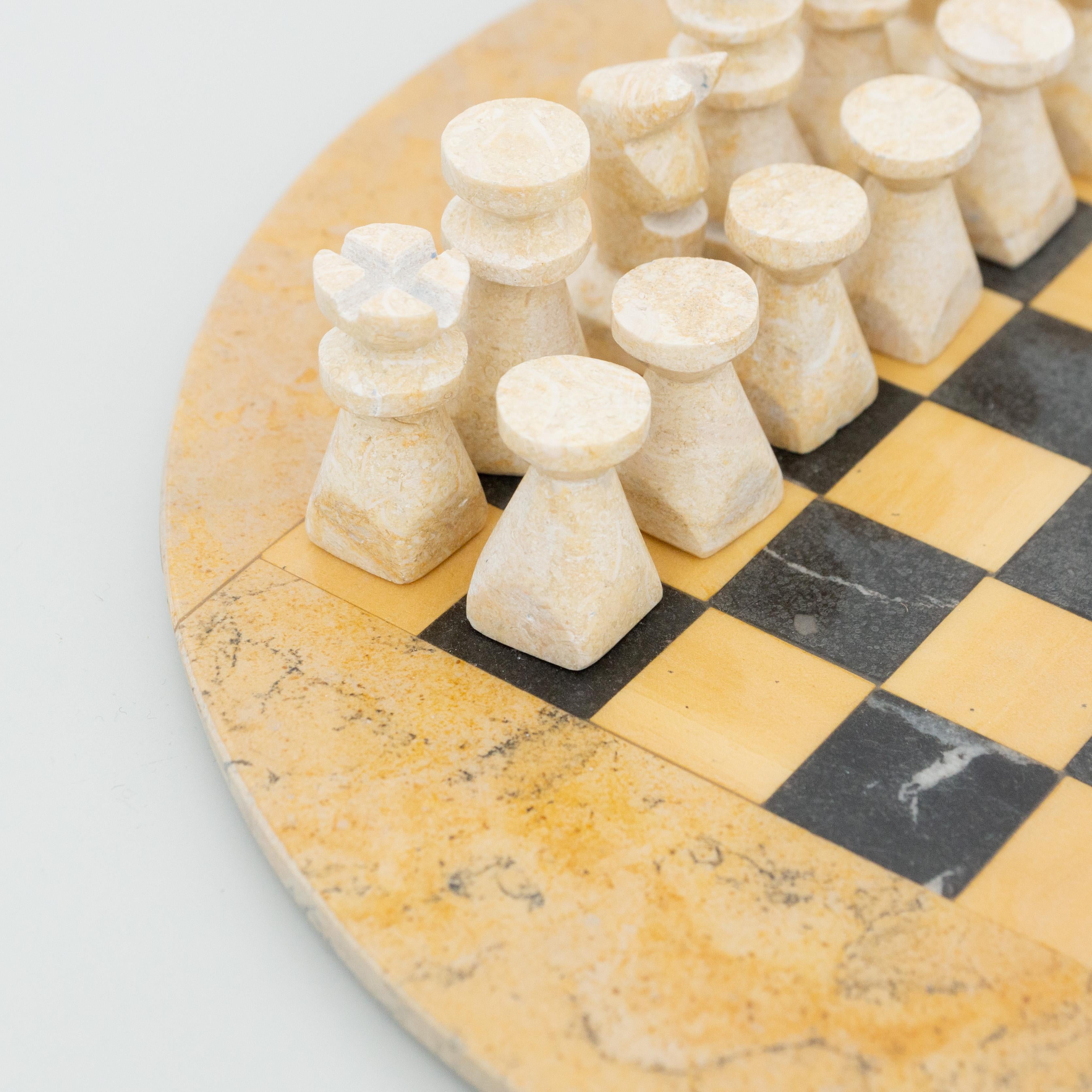 Antique Rustic French Stone Chess, circa 1940 2