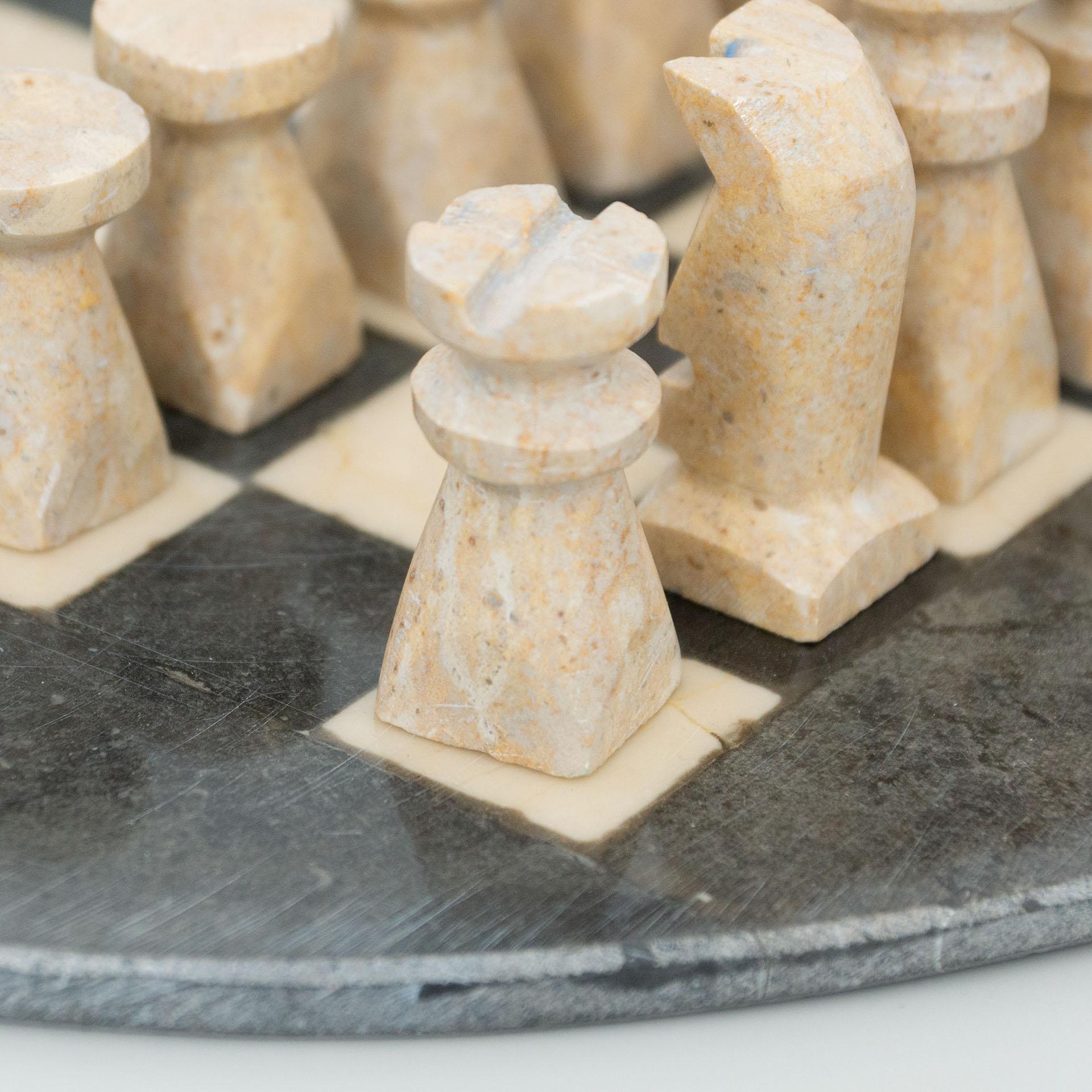 Antique Rustic French Stone Chess, circa 1940 3
