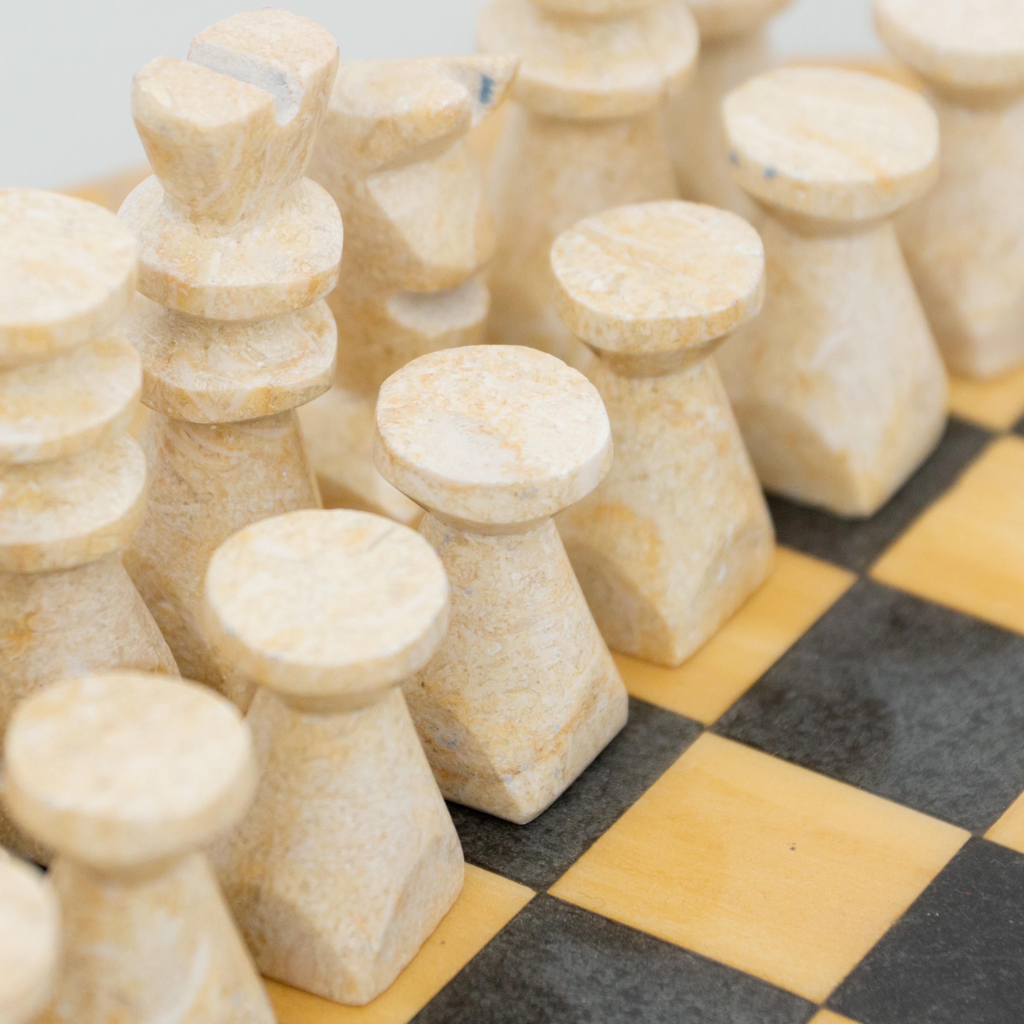 Antique Rustic French Stone Chess, circa 1940 3