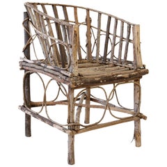 Antique Rustic French Twig Chair