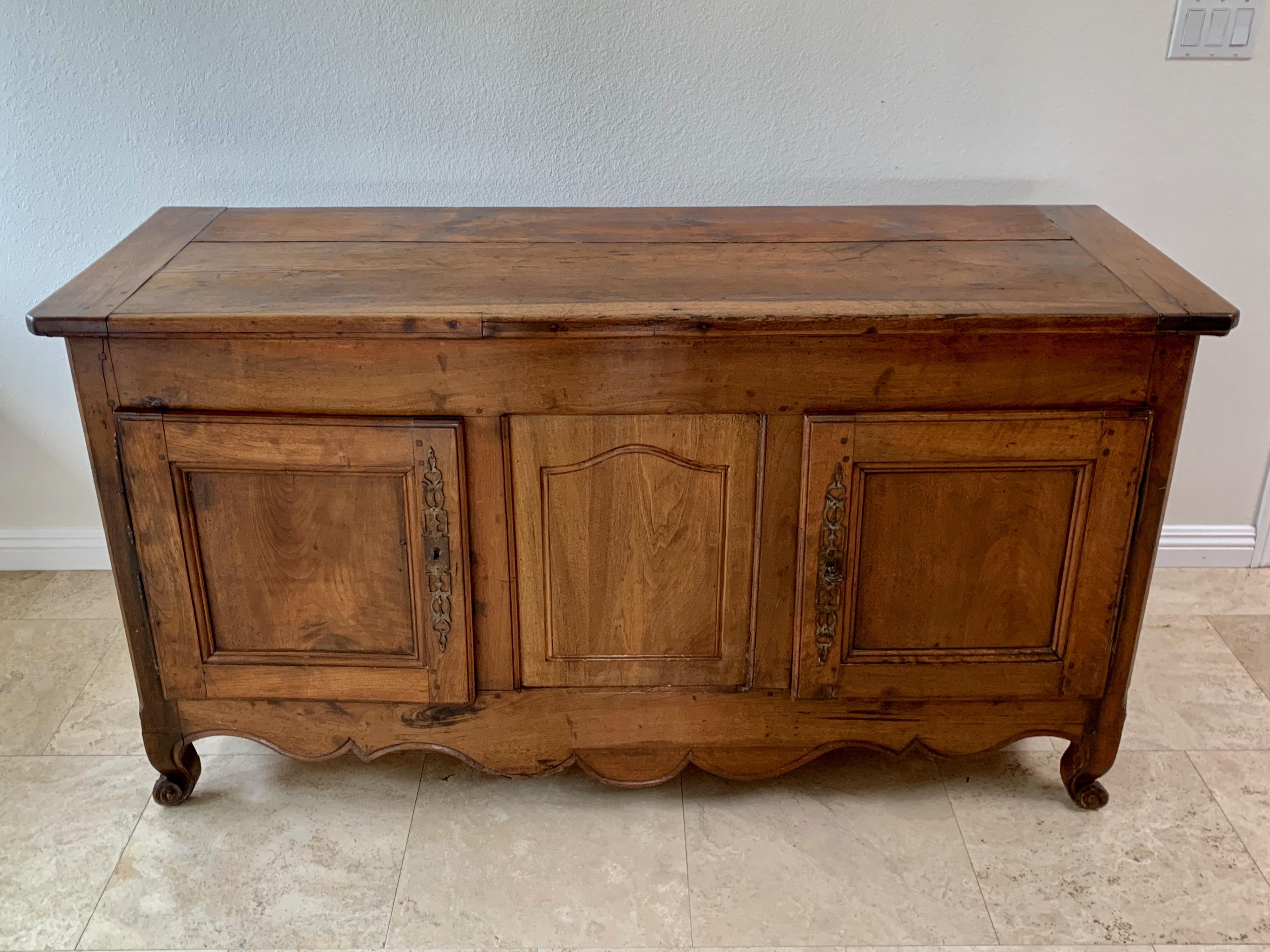 Country Antique Rustic French Walnut  Buffet