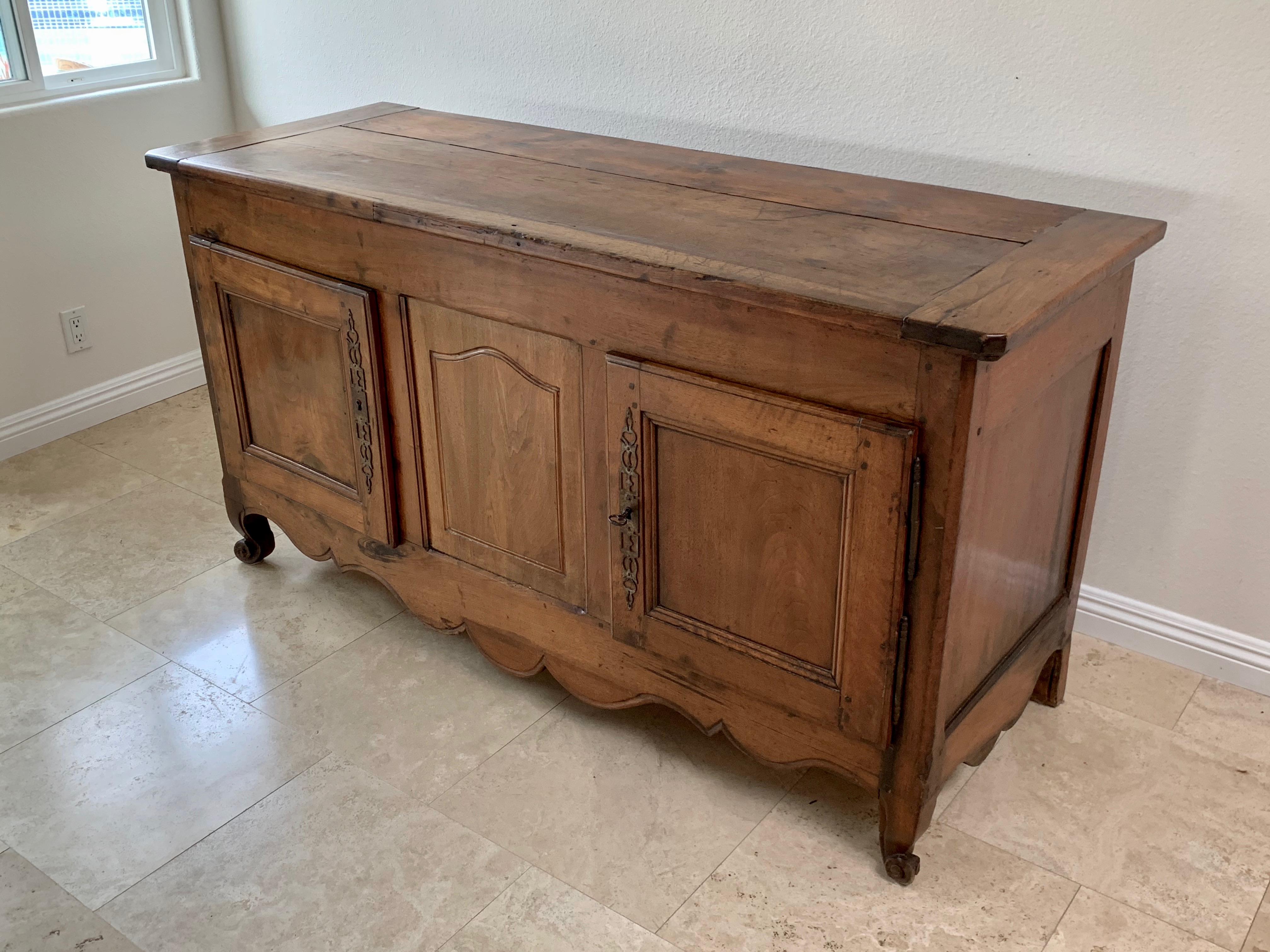 18th Century and Earlier Antique Rustic French Walnut  Buffet