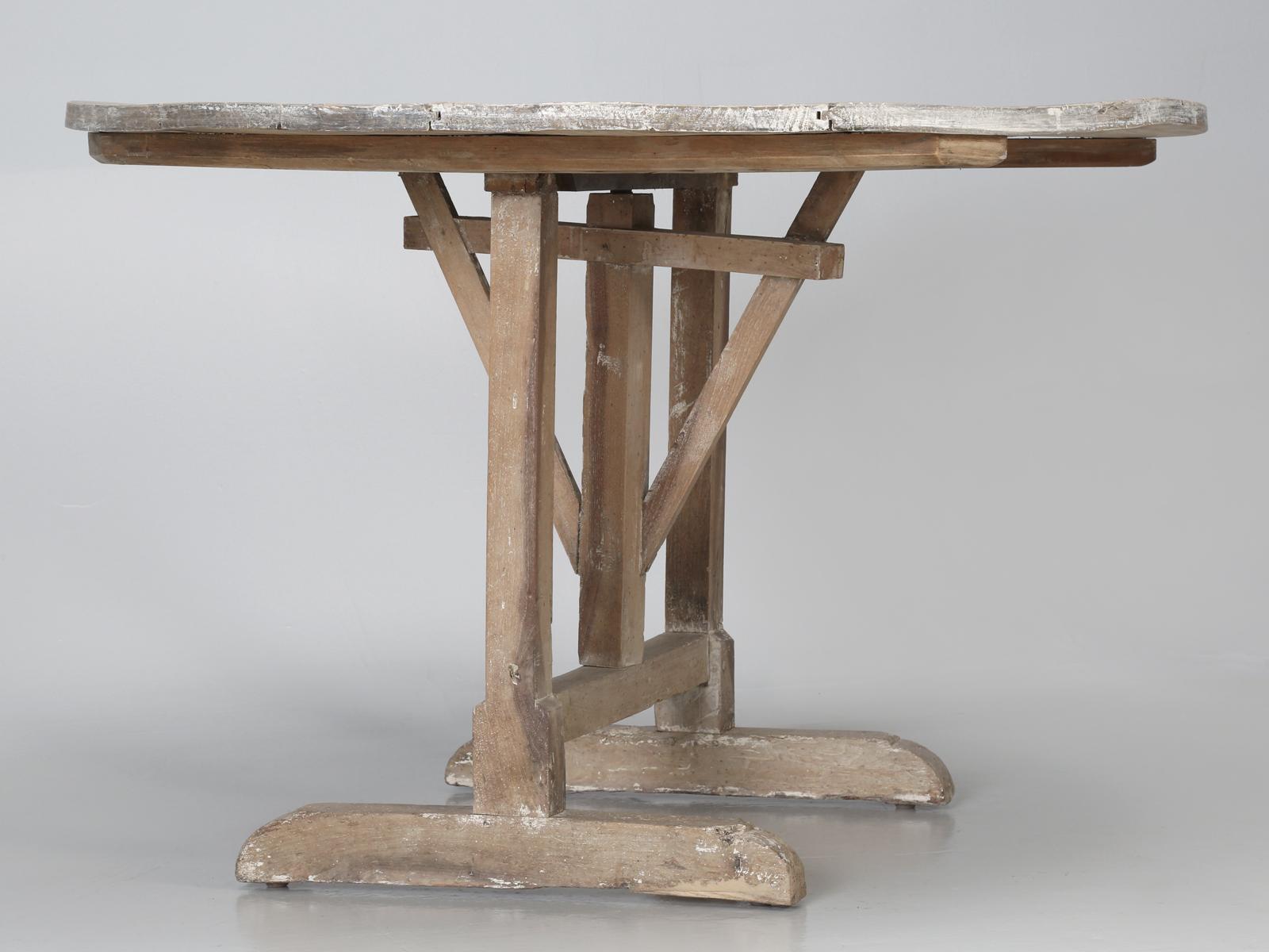 Antique Rustic French Wine Tasting Tilt-Top Table 4