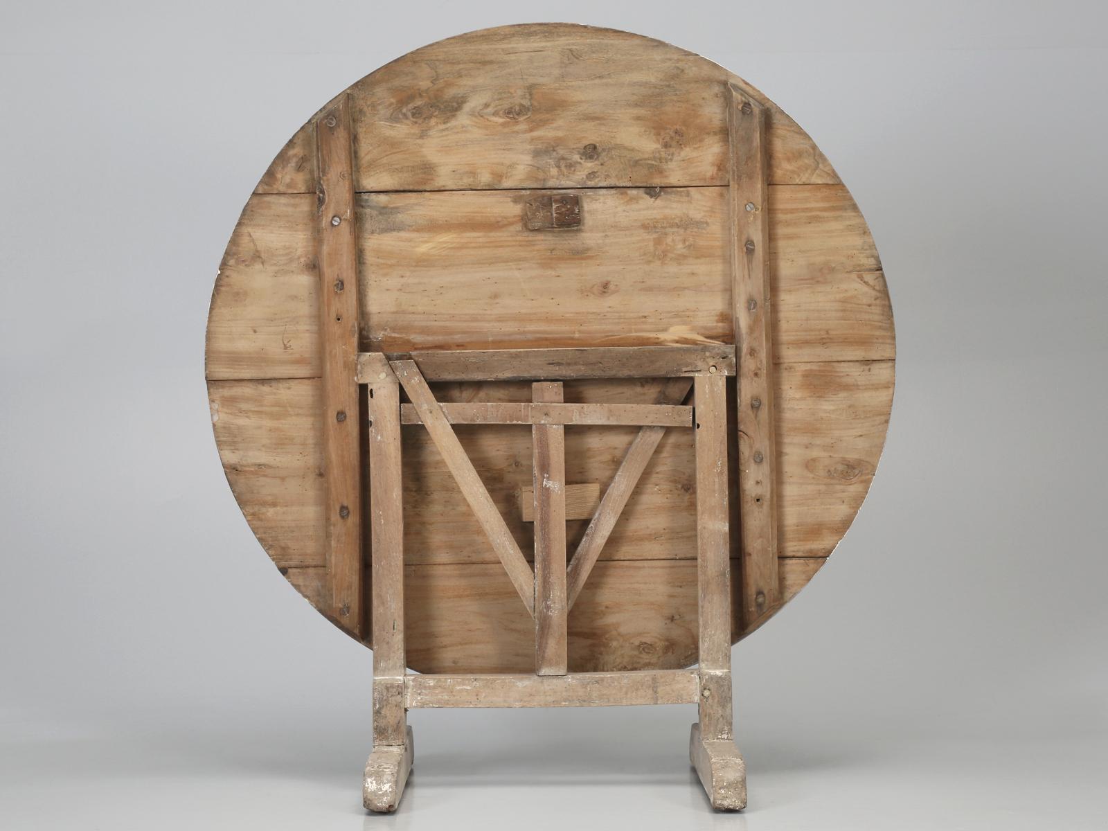 Antique Rustic French Wine Tasting Tilt-Top Table 9