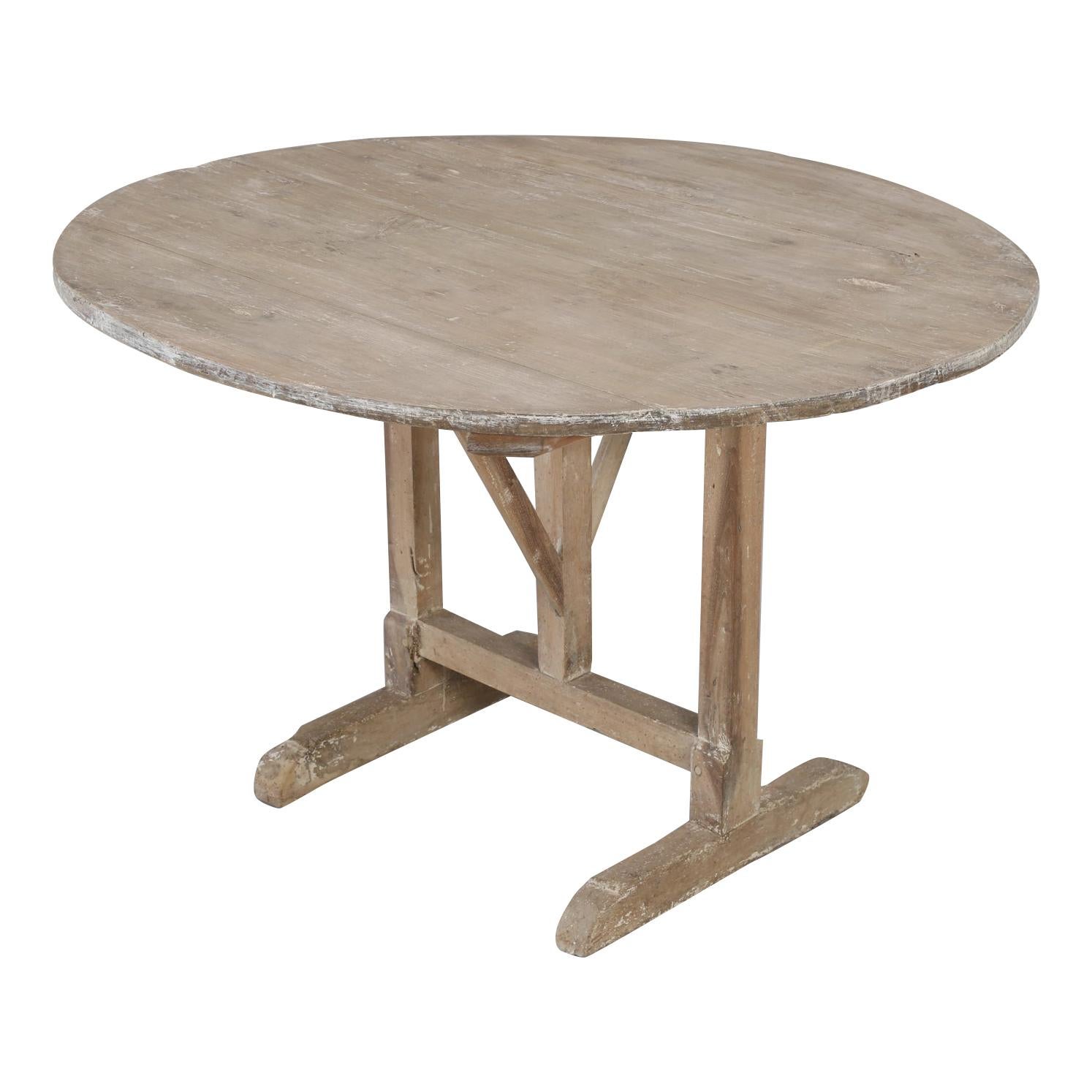 Antique Rustic French Wine Tasting Tilt-Top Table