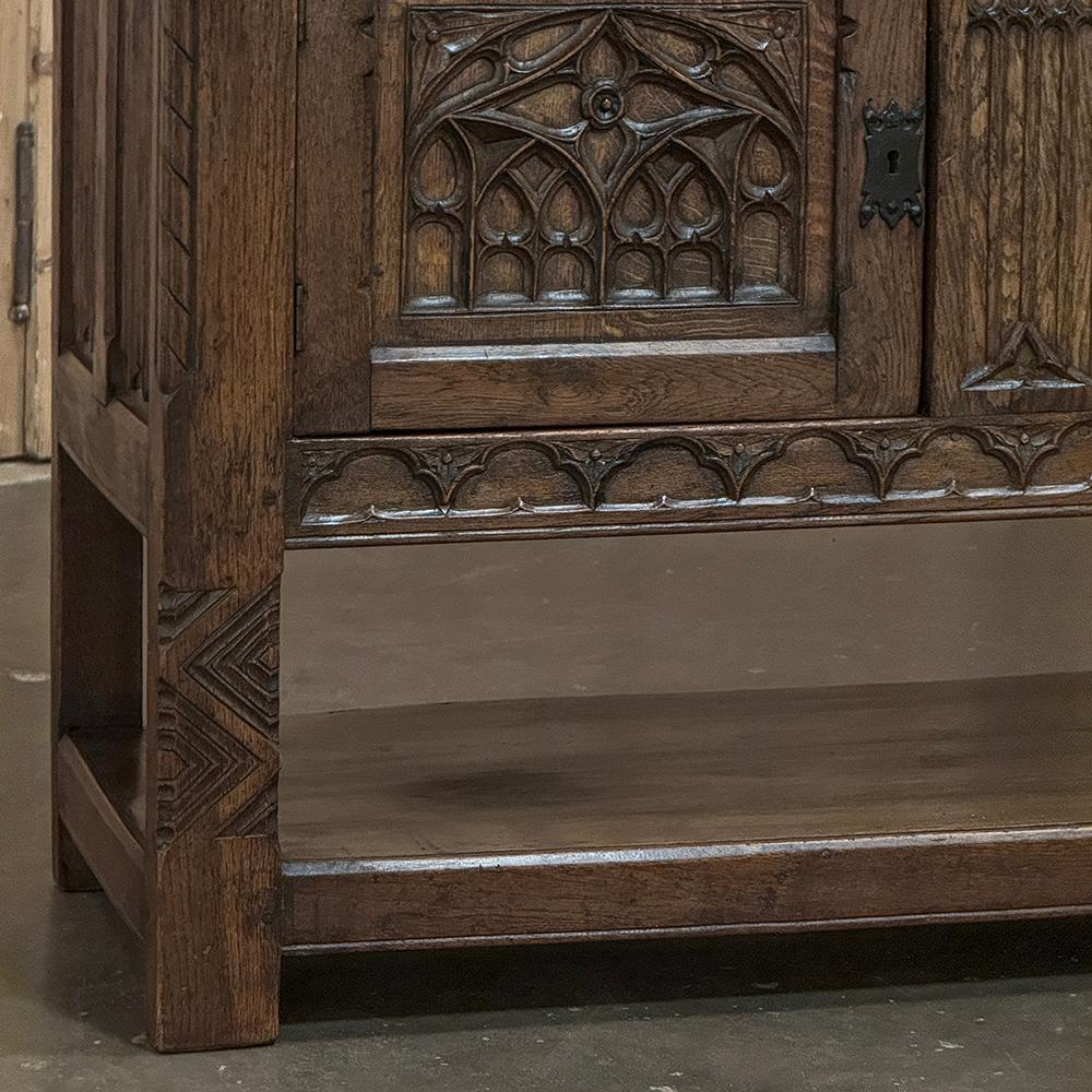 Ancienne console gothique rustique ~ meuble de rangement surélevé en vente 4