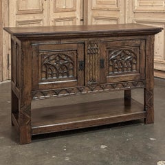Antique Rustic Gothic Console ~ Raised Cabinet