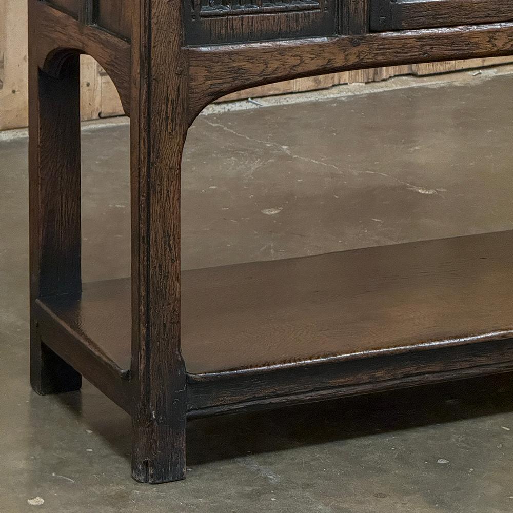 Antique Rustic Gothic Petite Raised Cabinet For Sale 3