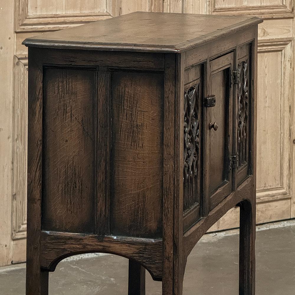 Antique Rustic Gothic Petite Raised Cabinet For Sale 8