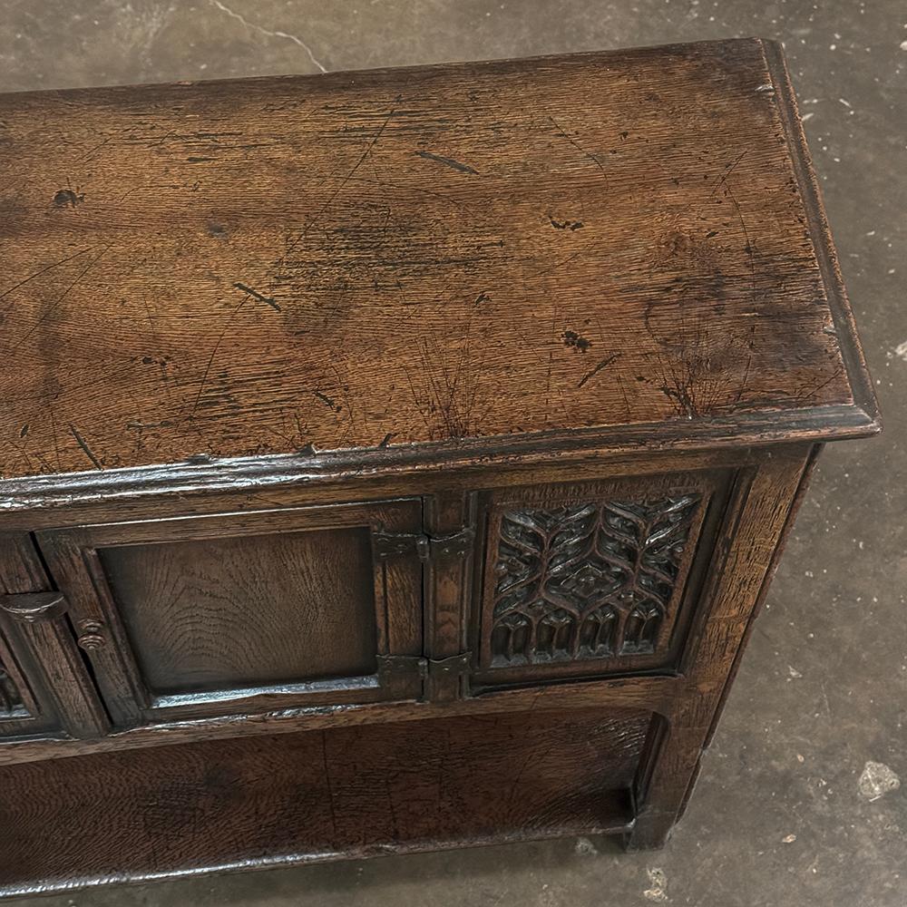 Steel Antique Rustic Gothic Petite Raised Cabinet For Sale