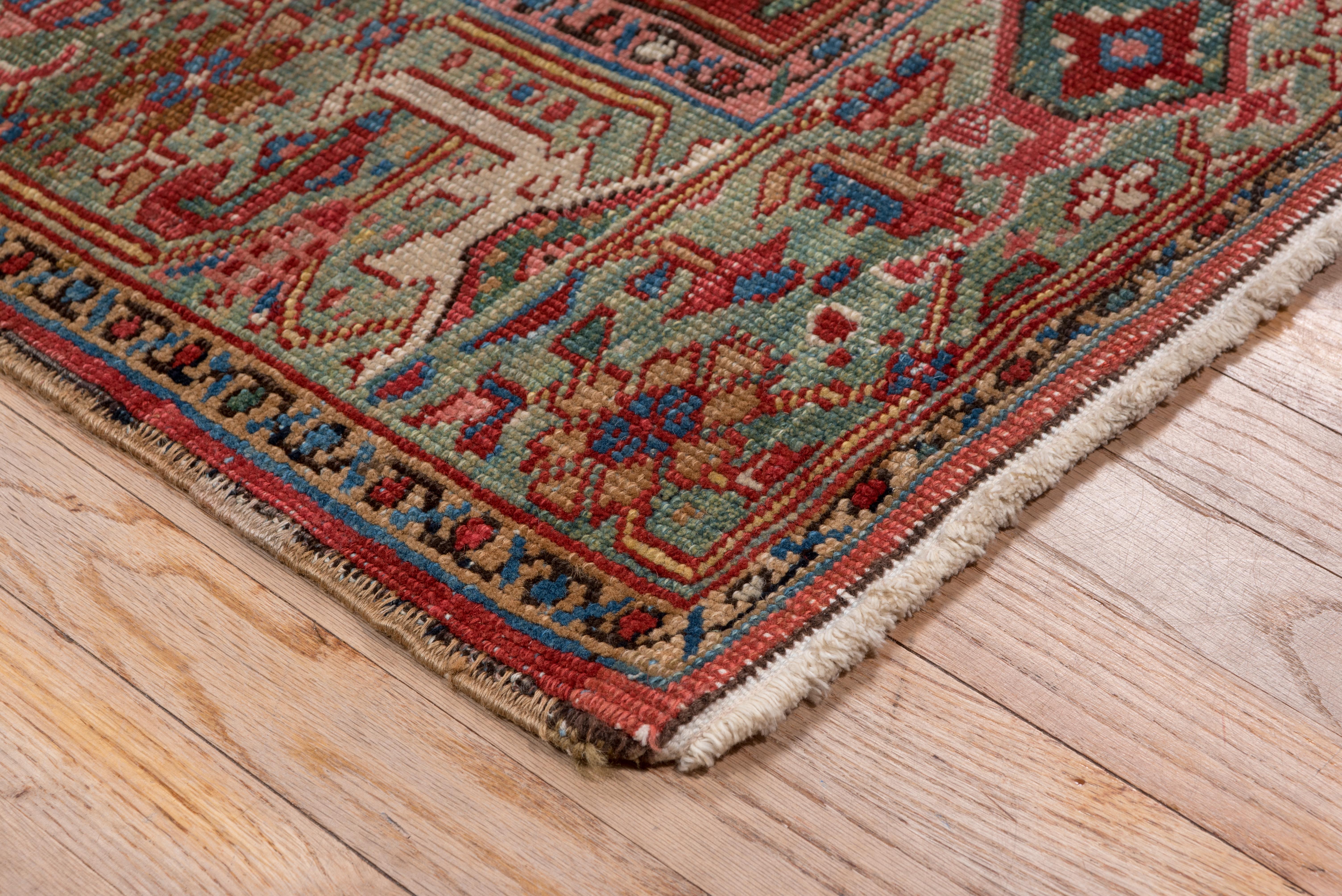 Hand-Knotted Antique Rustic Heriz Rug For Sale