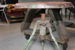Antique Rustic Industrial Adjustable Height Stool