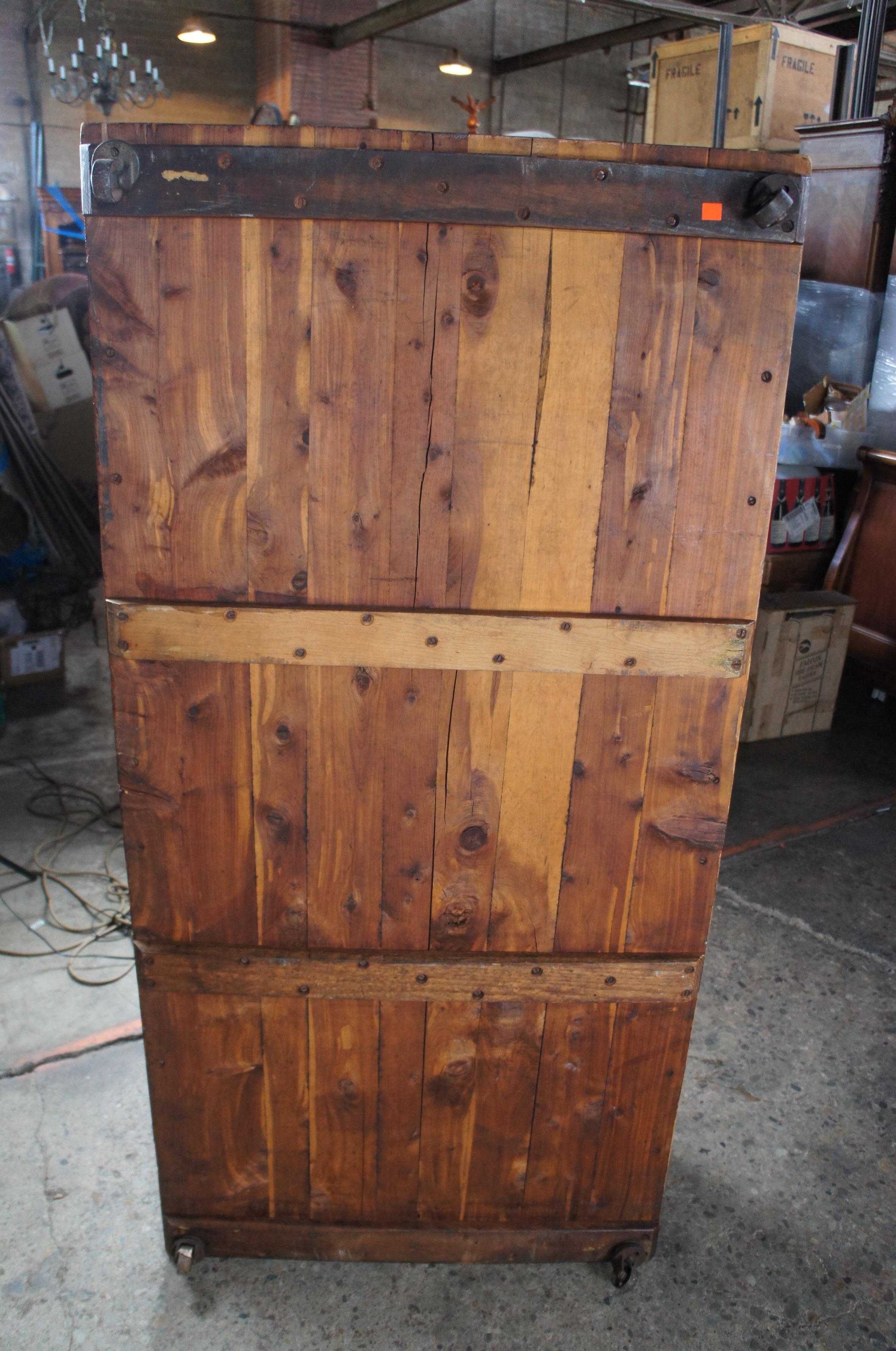 Antique Rustic Industrial Cedar Coffee Cocktail Table Trunk Blanket Chest Coffer 4