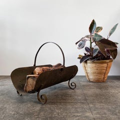 Antique Rustic Iron Firewood Holder