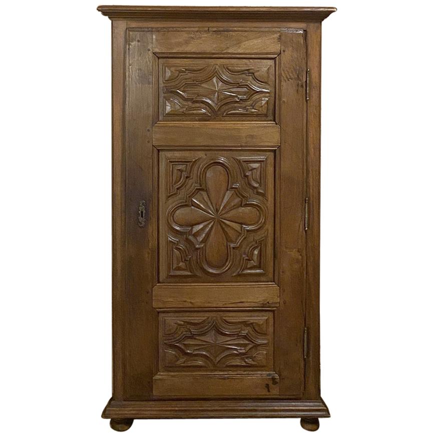 Antique Rustic Italian Piemontese Corner Cabinet For Sale