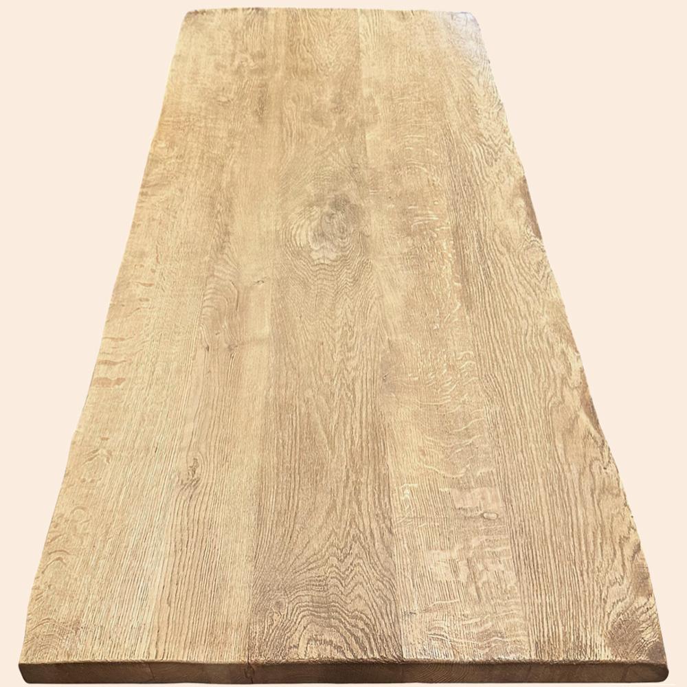 Antique Rustic Italian Stripped Oak Trestle Dining Table For Sale 3