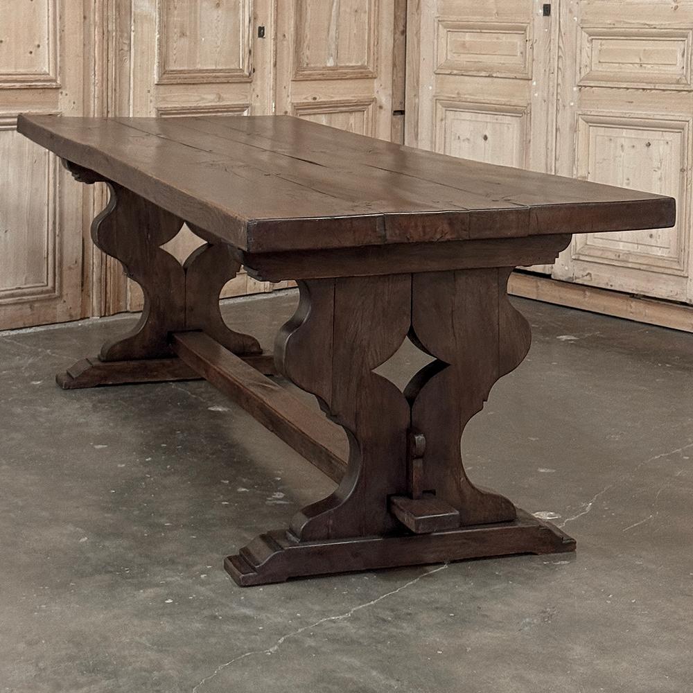Table de ferme italienne ancienne et rustique à tréteaux en vente 2