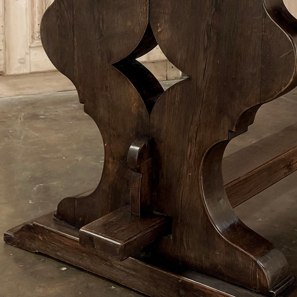Antique Rustic Italian Style Trestle Farm Table For Sale 4