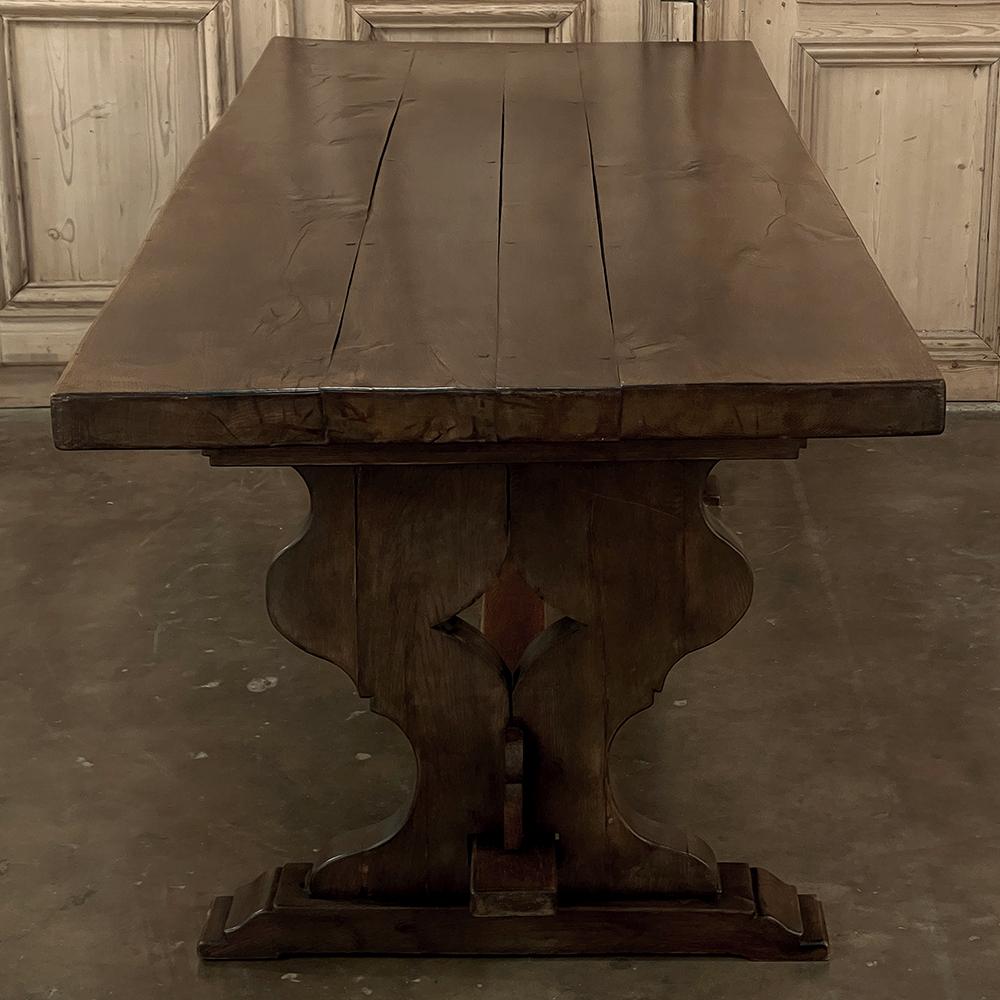 Antique Rustic Italian Style Trestle Farm Table For Sale 6
