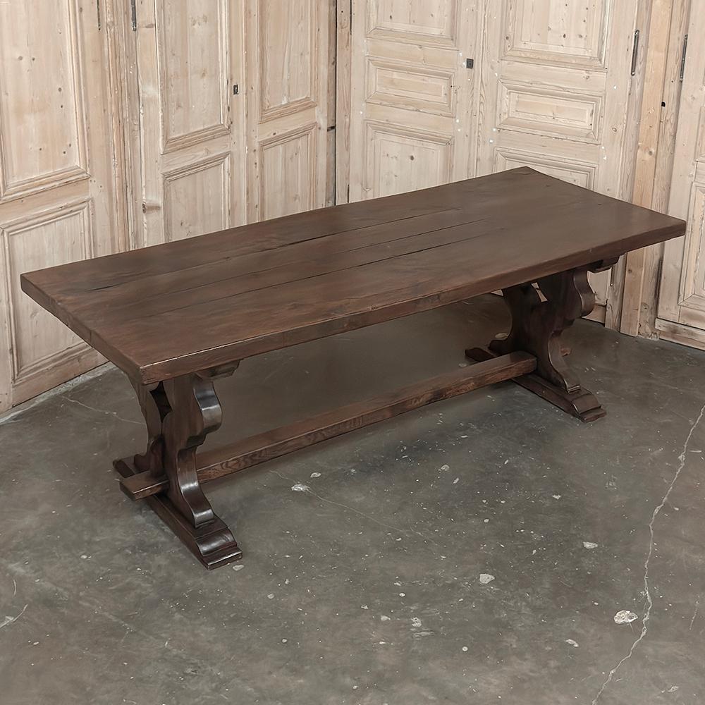 Table de ferme italienne ancienne et rustique à tréteaux en vente 5