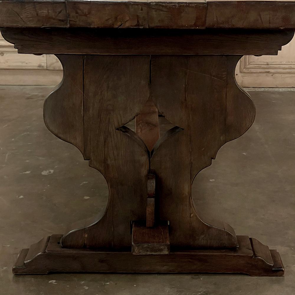 Antique Rustic Italian Style Trestle Farm Table For Sale 7