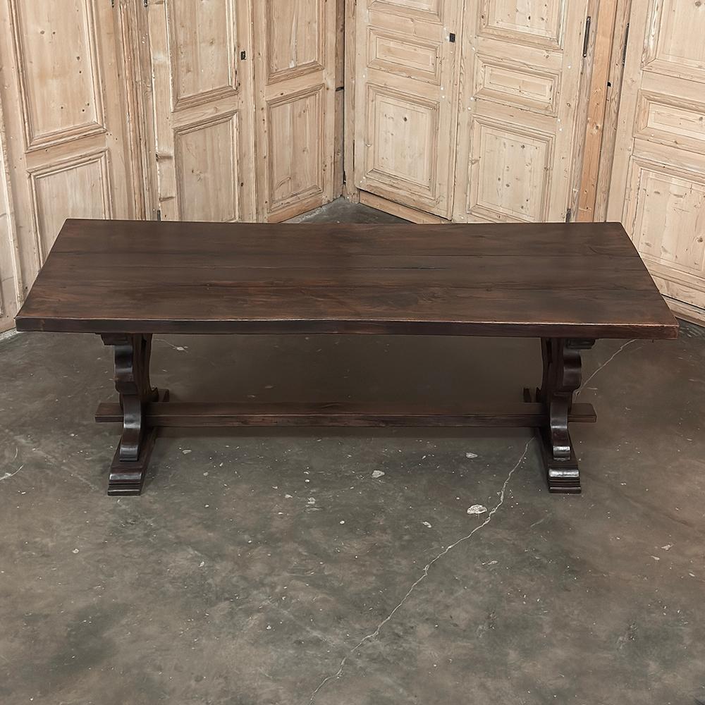 Table de ferme italienne ancienne et rustique à tréteaux en vente 6