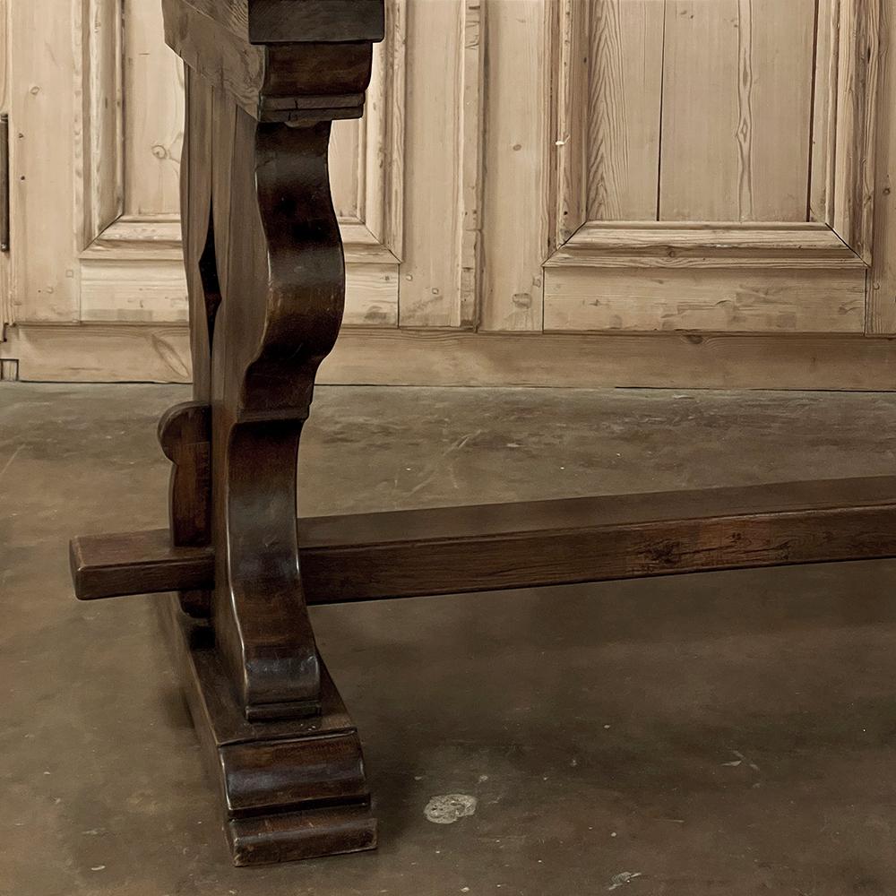 Antico tavolo rustico da fattoria a cavalletto in stile italiano in vendita 10