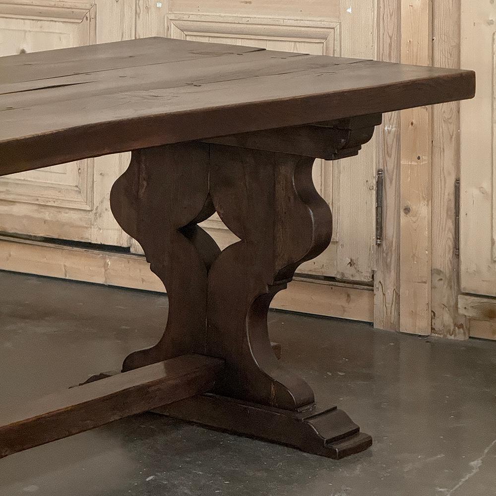 Table de ferme italienne ancienne et rustique à tréteaux Bon état - En vente à Dallas, TX