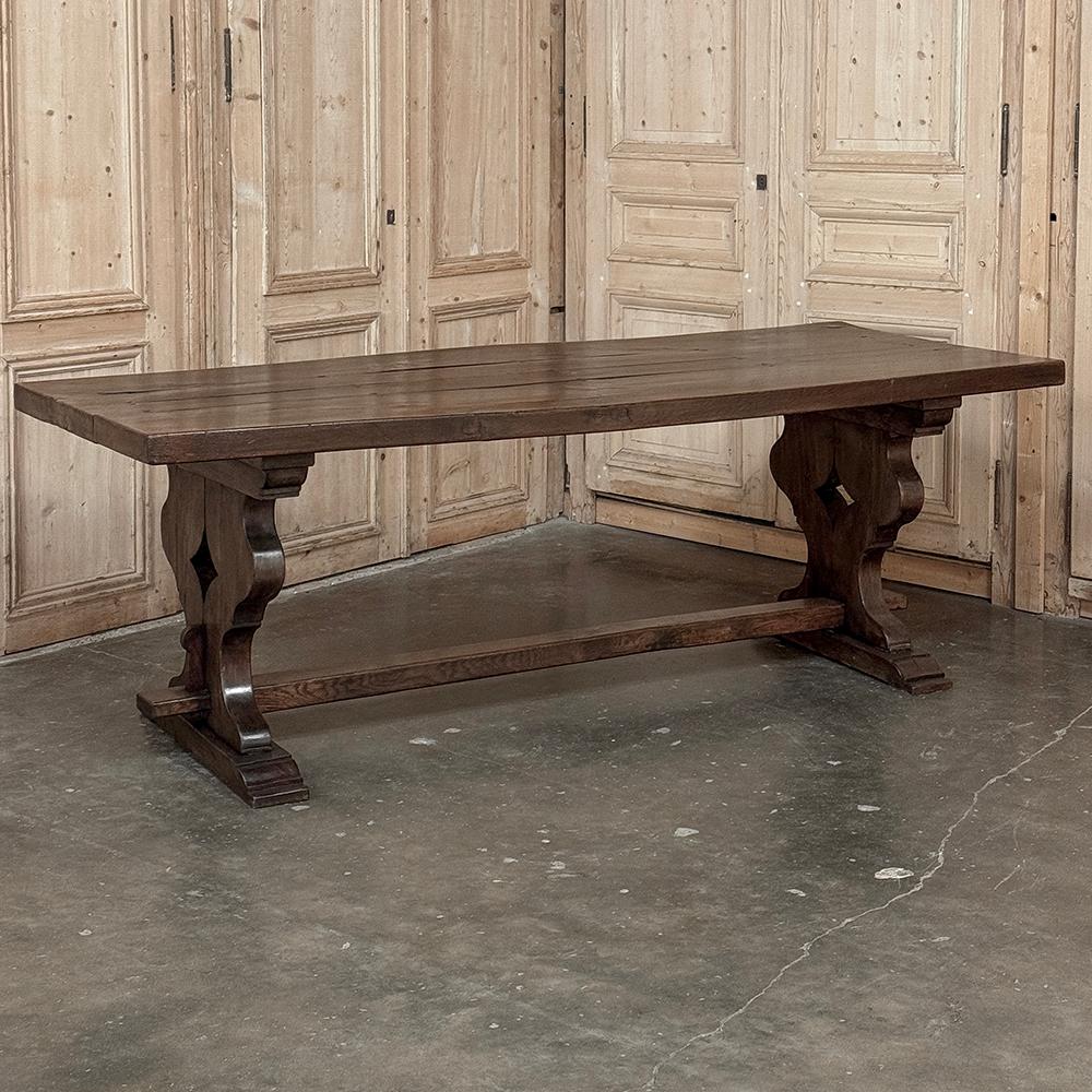 Table de ferme italienne ancienne et rustique à tréteaux en vente 1