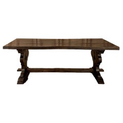 Used Rustic Italian Style Trestle Farm Table