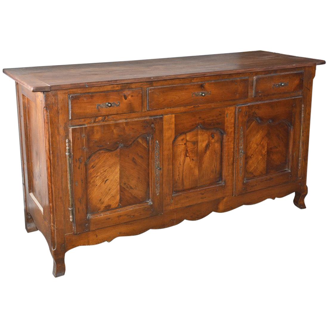 Antique Rustic Louis XV Style French Provincial Sideboard