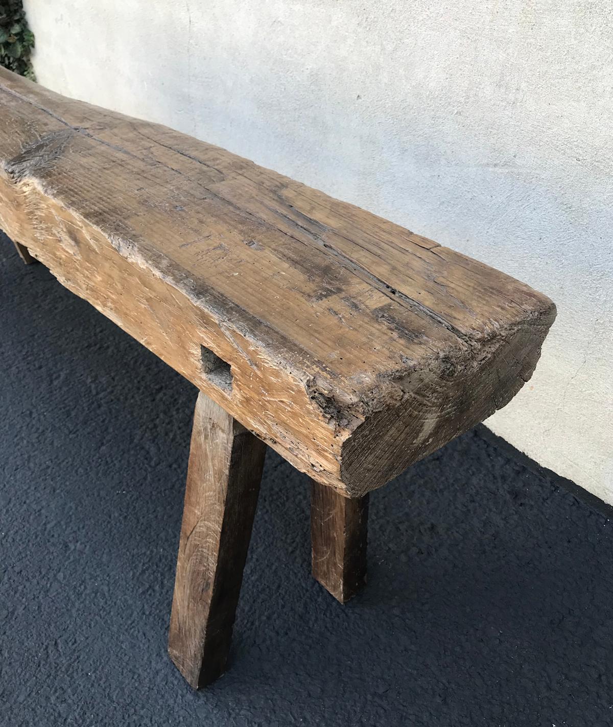 Antique Rustic Low Carpenter's Bench 2