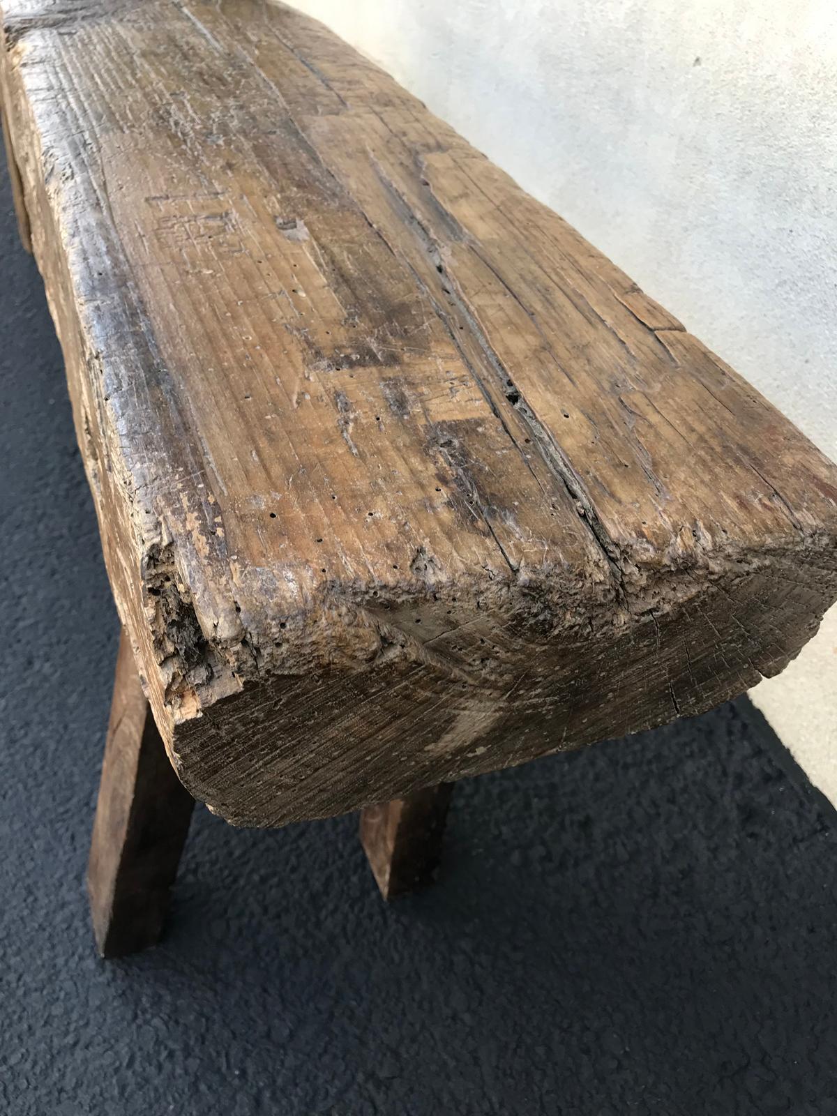 Antique Rustic Low Carpenter's Bench 6
