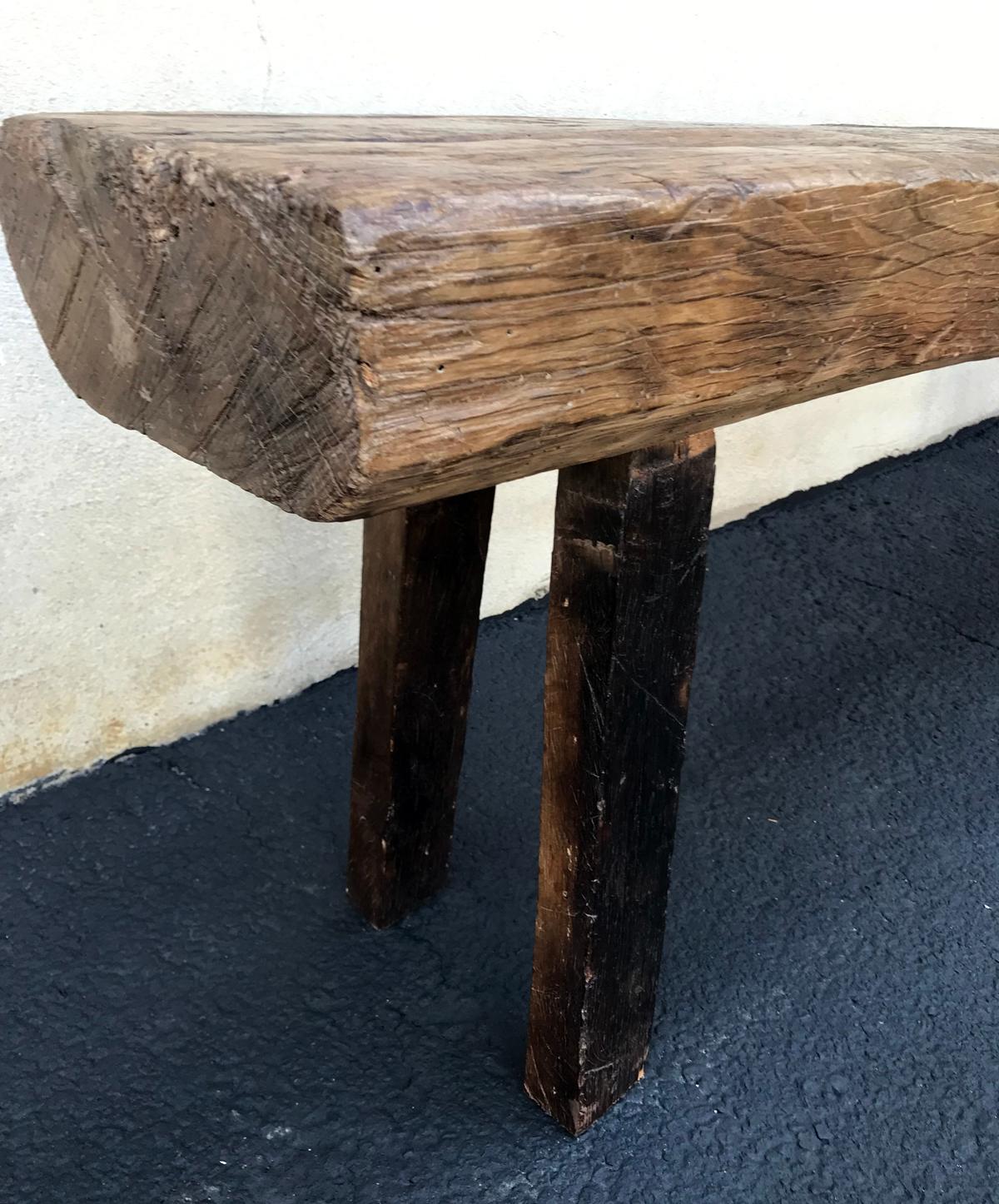 Antique Rustic Low Carpenter's Bench 1