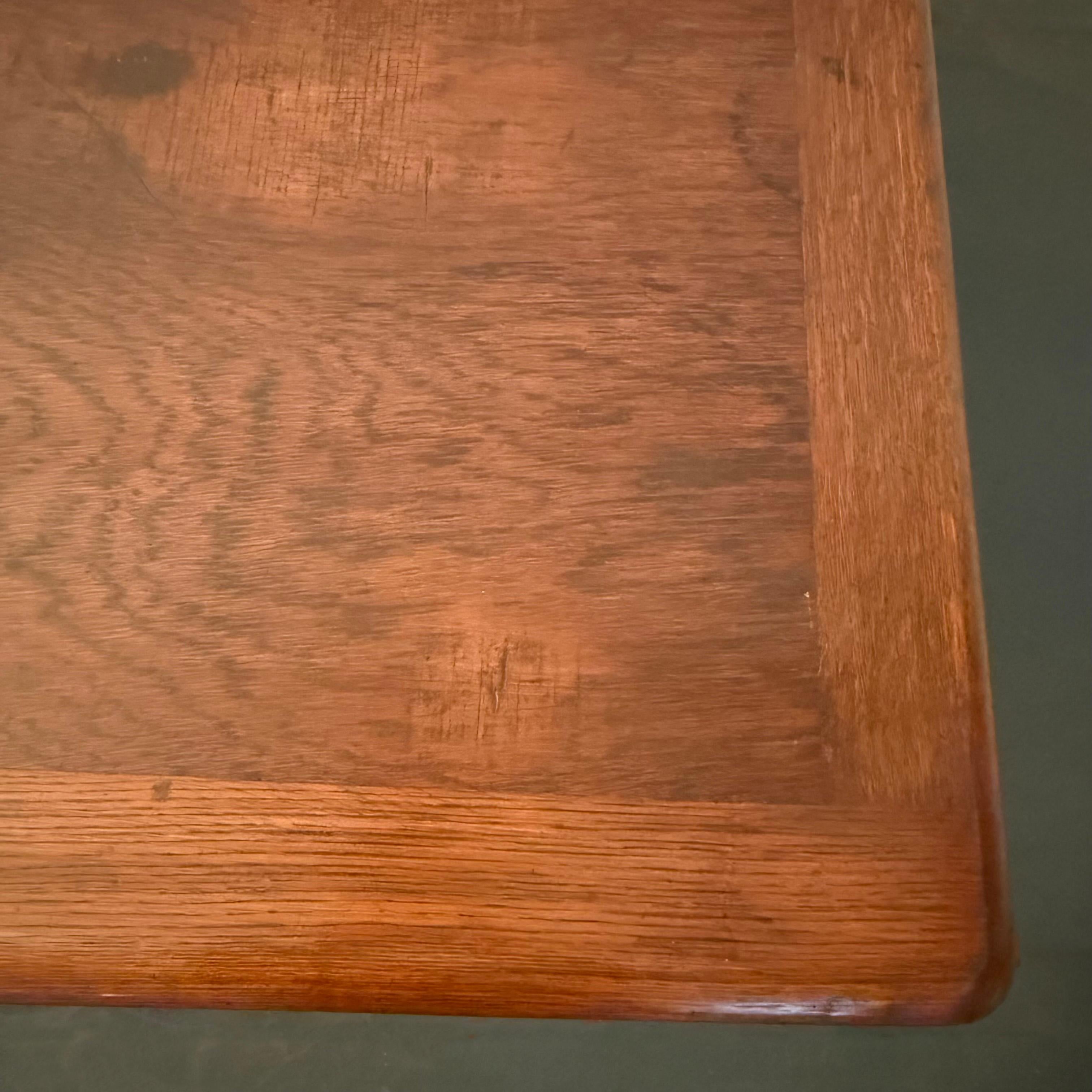 Antique Rustic Maple Farmhouse Dining Work Table For Sale 1